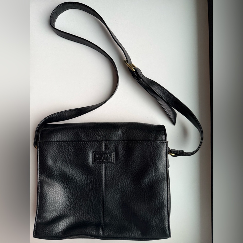 Relic black crossbody leather bag